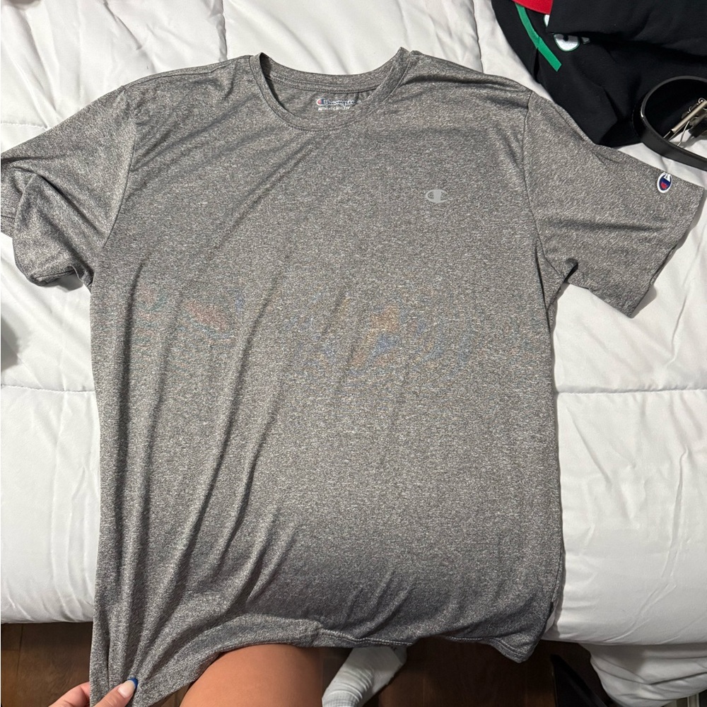 Champion Gray Short Sleeve Tee for Casual Comfort